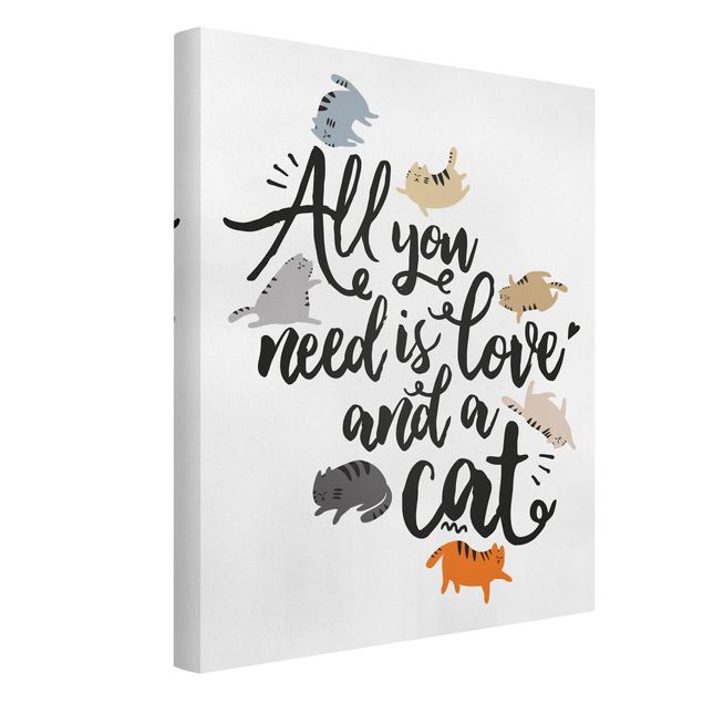 Lienzos de frases All You Need Is Love And A Cat