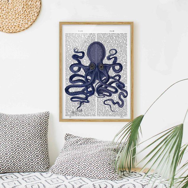 Pósters enmarcados de animales Animal Reading - Octopus
