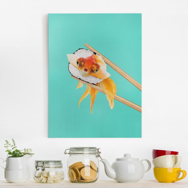 Lienzos de peces Sushi With Goldfish