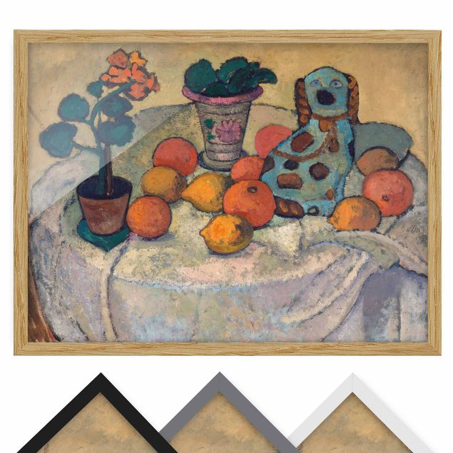 Cuadros expresionistas Paula Modersohn-Becker - Still Life With Oranges And Stoneware Dog