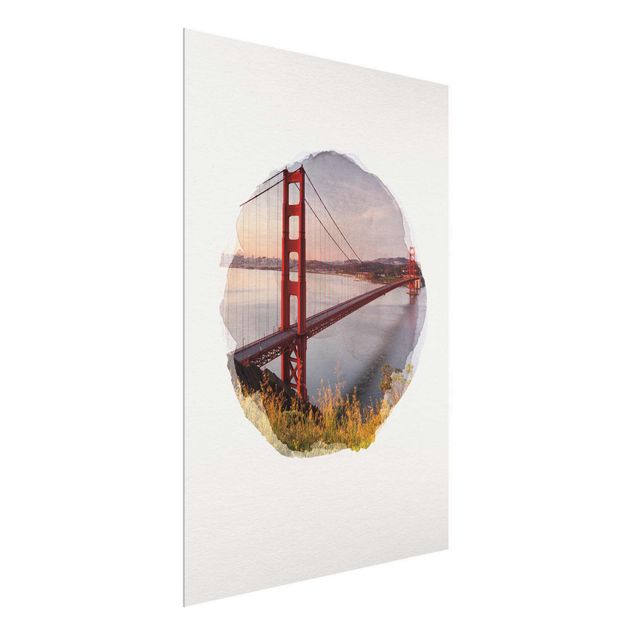 Cuadros arquitectura WaterColours - Golden Gate Bridge In San Francisco