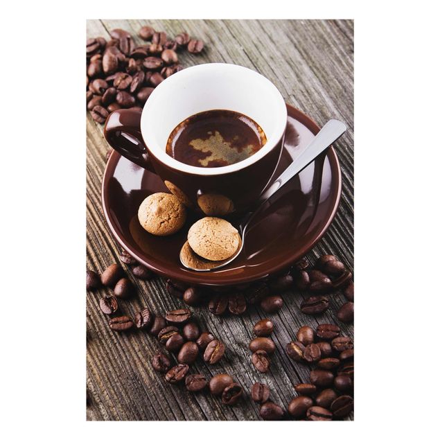 Cuadros en tonos beige y marrón Coffee Mugs With Coffee Beans