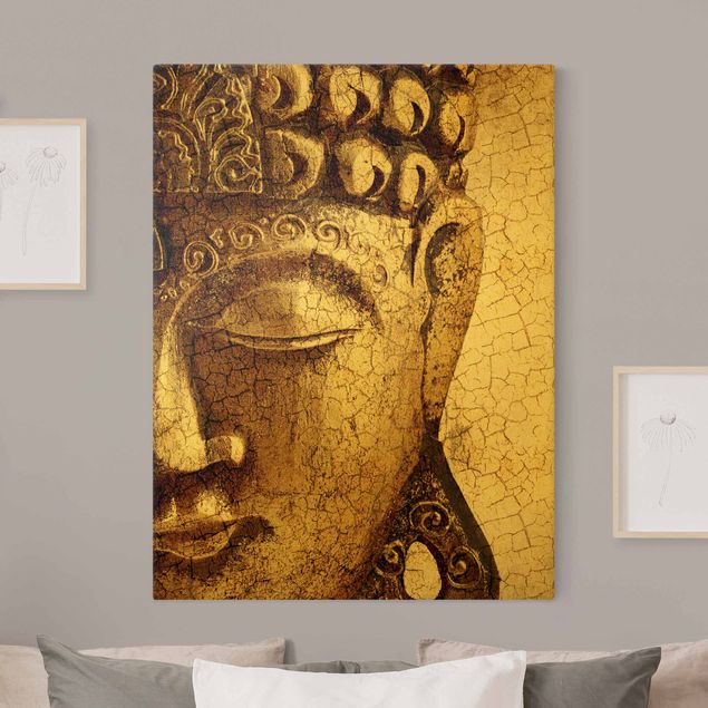 Lienzos dorados Vintage Buddha