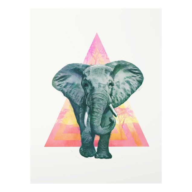 Reproducciónes de cuadros Illustration Elephant Front Triangle Painting