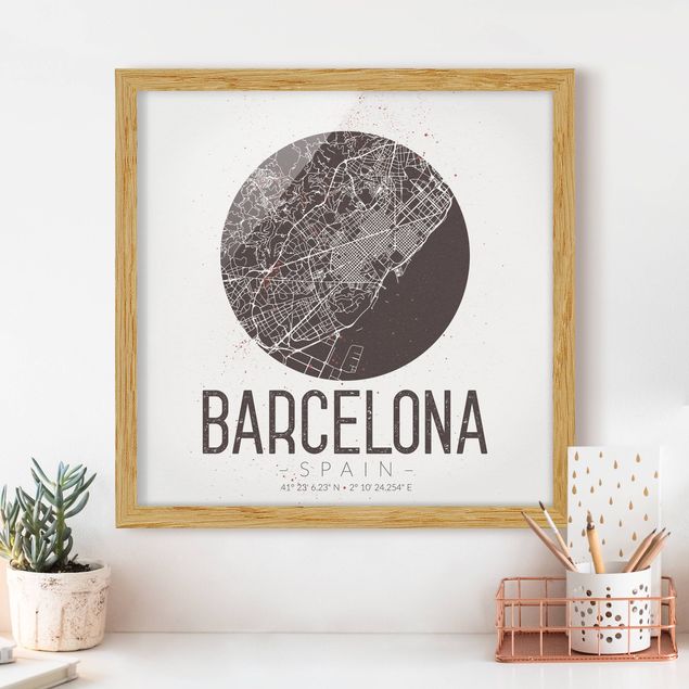 Decoración en la cocina Barcelona City Map - Retro