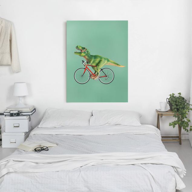 Decoración habitacion bebé Dinosaur With Bicycle