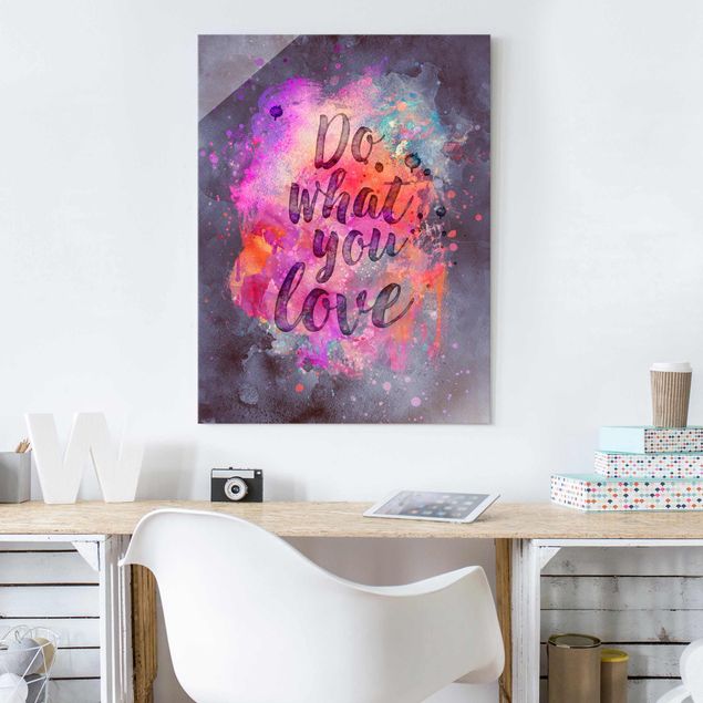 Cuadros de cristal frases Colourful Explosion Do What You Love