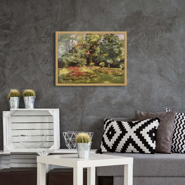Pósters enmarcados de cuadros famosos Max Liebermann - Flower Terrace Wannseegarten