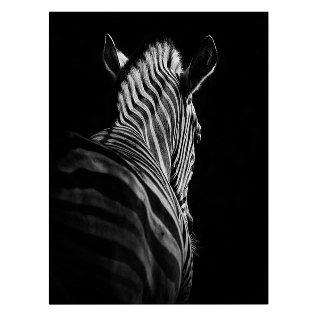 Lienzos animal Dark Zebra Silhouette