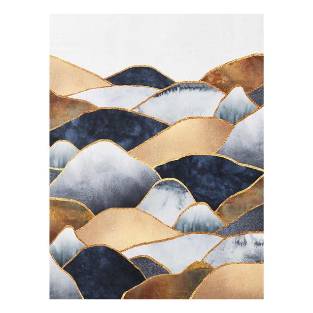 Cuadro con paisajes Golden Mountains Watercolour