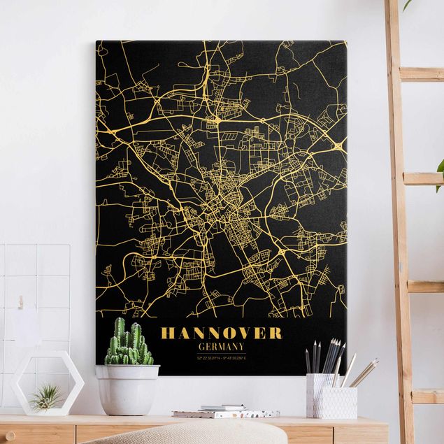 Decoración en la cocina Hannover City Map - Classic Black