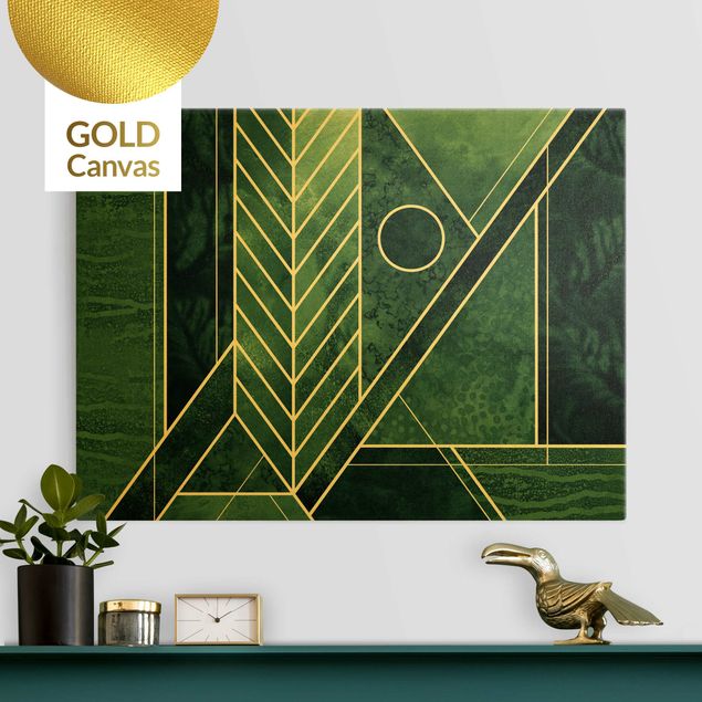 Lienzos de patrones Golden Geometry - Emerald