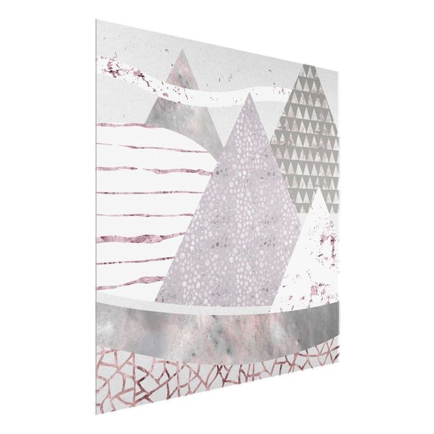 Cuadros de cristal abstractos Abstract Mountain Landscape Pastel Pattern