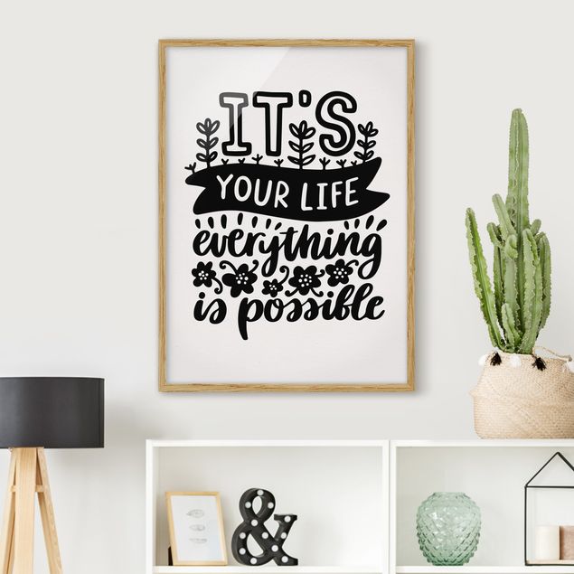 Pósters enmarcados con frases Its Your Life