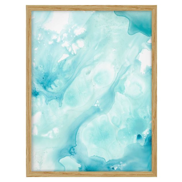 Cuadros modernos Emulsion In White And Turquoise I