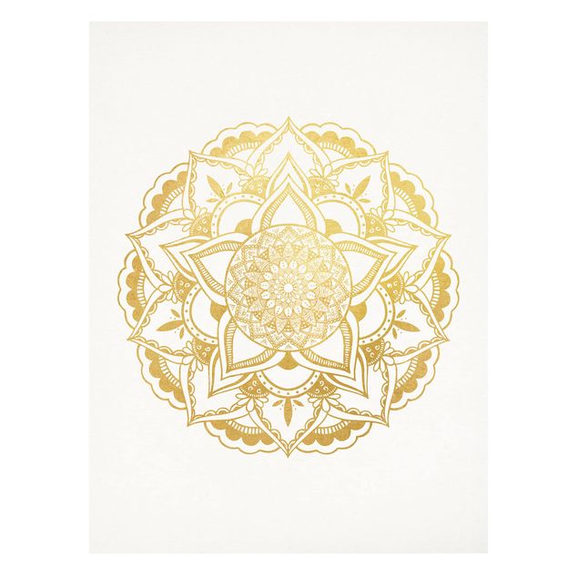 Cuadros Mandala Illustration Ornament White Black
