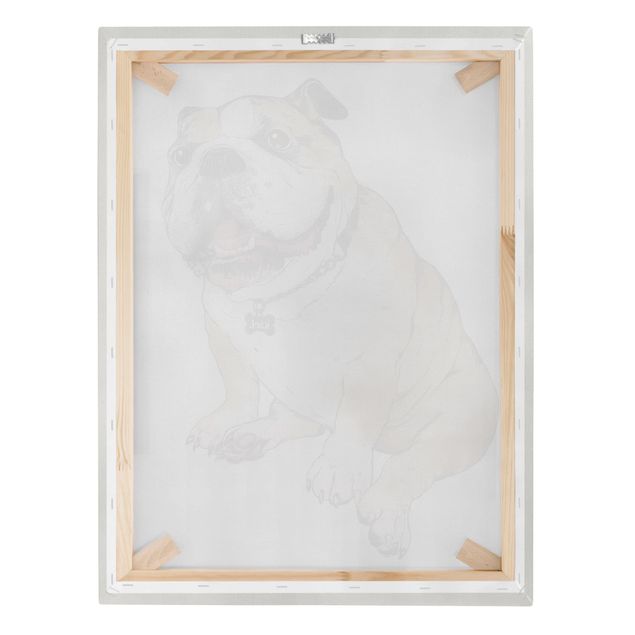 Lienzos animal Illustration Dog Bulldog Painting