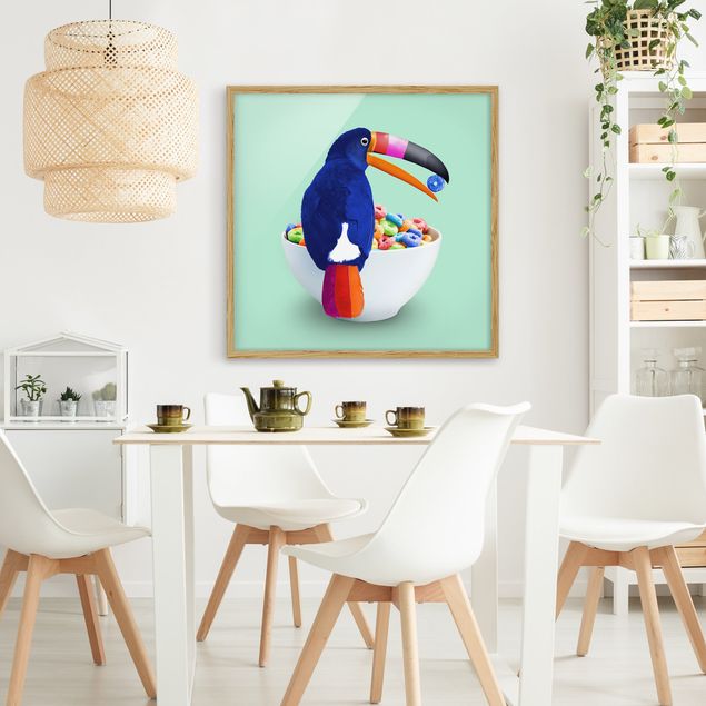 Pósters enmarcados de cuadros famosos Breakfast With Toucan