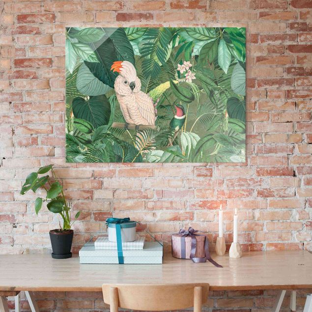Decoración en la cocina Vintage Collage - Kakadu And Hummingbird