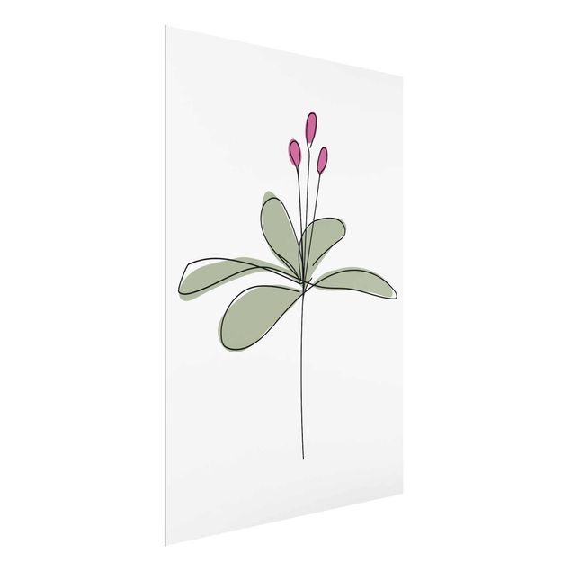 Cuadros de cristal flores Lily Line Art