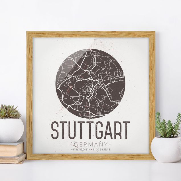 Decoración en la cocina Stuttgart City Map - Retro