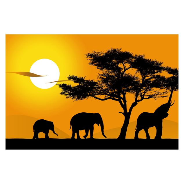 Papel pared paisaje African Elephant Walk