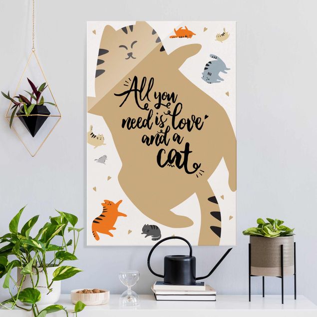 Decoración de cocinas All You Need Is Love And A Cat Cat Belly