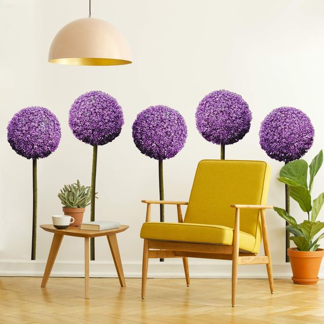 Vinilo pared plantas Allium Ball Blossoms Set of 5