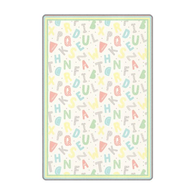 Moqueta - Alphabet In Pastel Colours With Frame