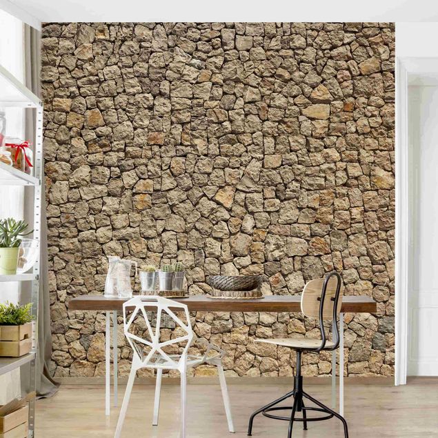 Papel pared 3d Old Cobblestone Wall