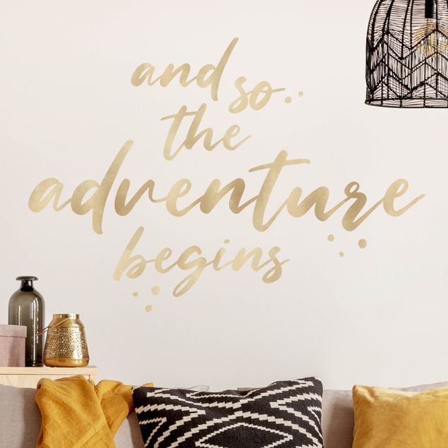 Decoración infantil pared And so the adventure begins Gold