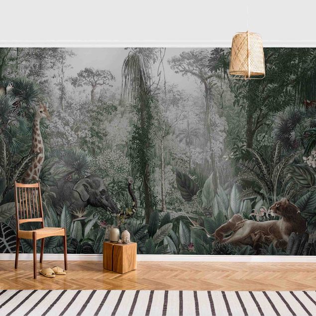 Papel pintado elefantes Antique Jungle