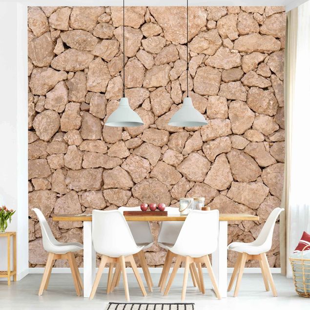 Papel 3d para pared Apulia Stonewall - Ancient Stone Wall Of Large Stones