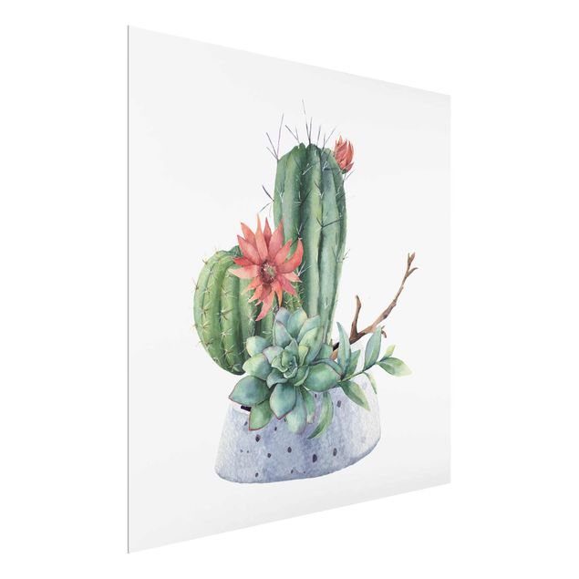 Cuadros flores Watercolour Cacti Illustration