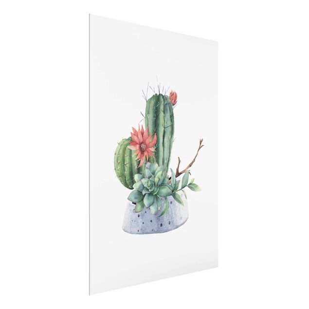 Cuadros de flores Watercolour Cacti Illustration