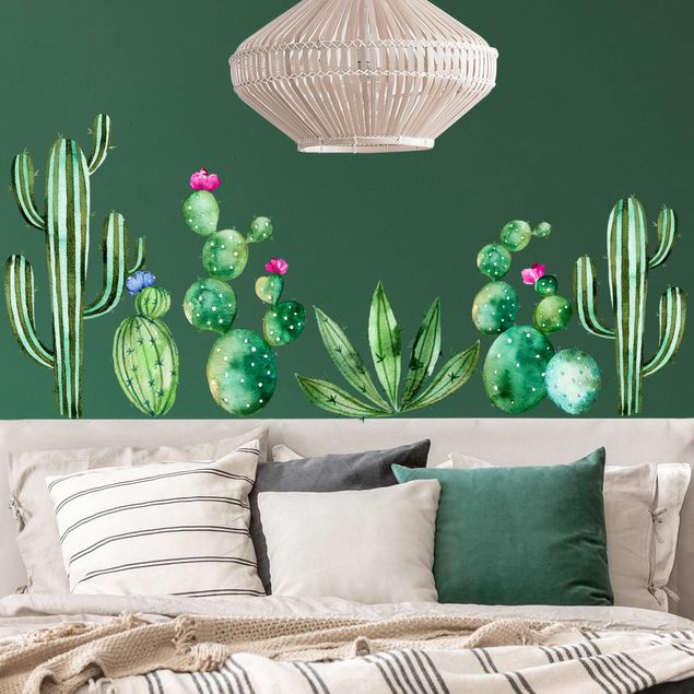 Vinilos de plantas para pared Watercolor cactus set