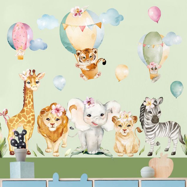 Vinilo animales del bosque Watercolour Safari Balloon Animal Set