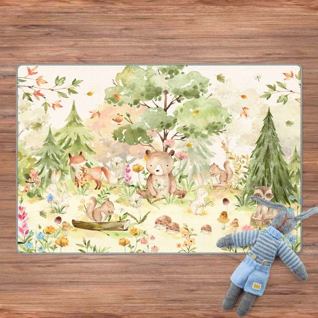 Alfombras florales Watercolour Forest Animals