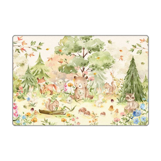 Alfombras naturales Watercolour Forest Animals