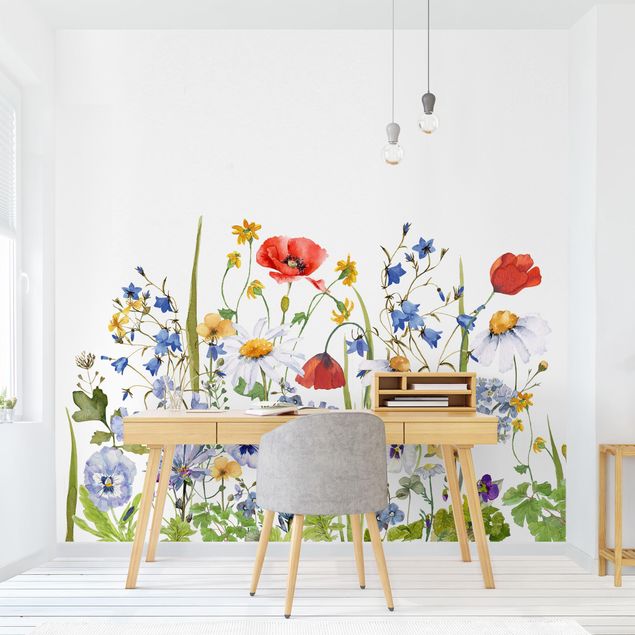 Decoración en la cocina Watercolour Flower Meadow With Poppies