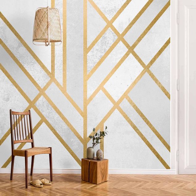 Decoración cocina Art Deco Geometry White Gold