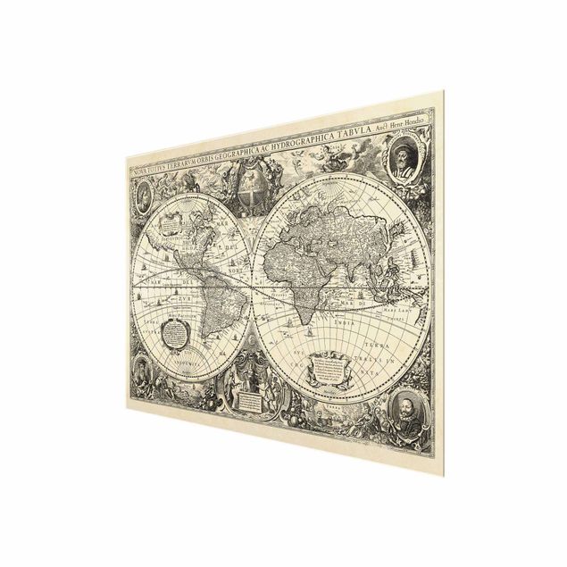 Cuadro mapa del mundo Vintage World Map Antique Illustration