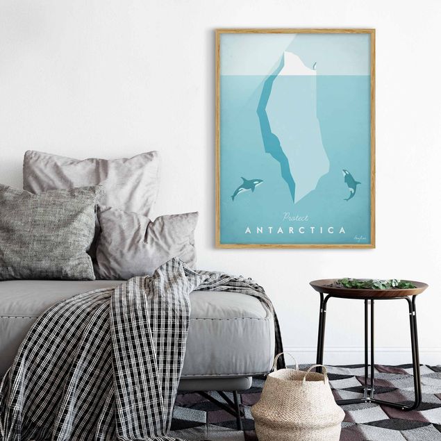 Pósters enmarcados de cuadros famosos Travel Poster - Antarctica