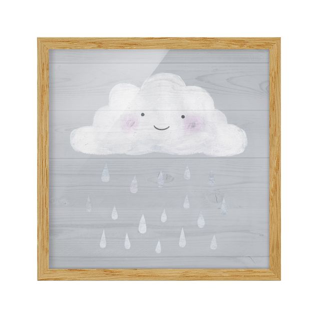 Cuadros para salones grises Cloud With Silver Raindrops