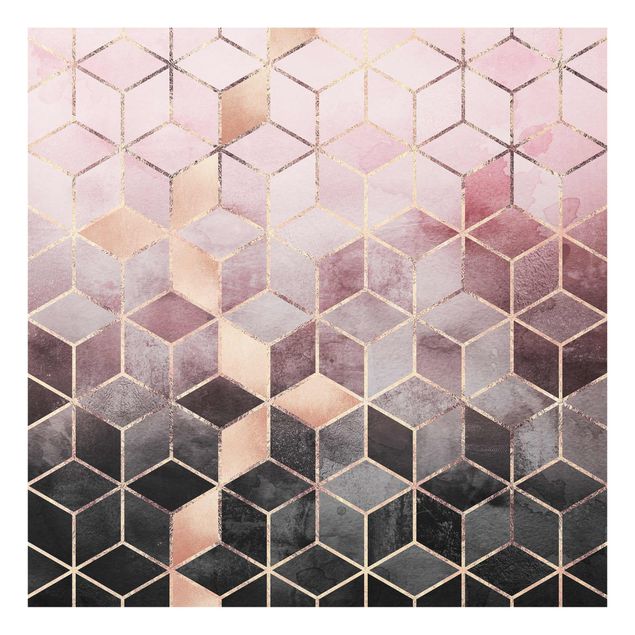 Reproducciónes de cuadros Pink Grey Golden Geometry