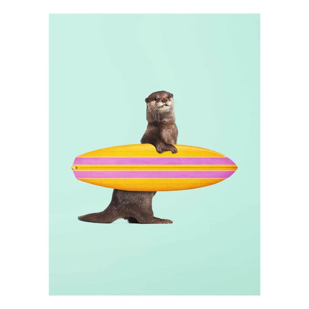 Cuadros famosos Otter With Surfboard
