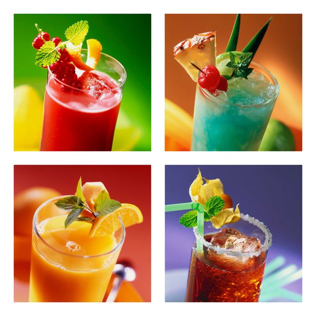 Cuadros modernos y elegantes colourful cocktails
