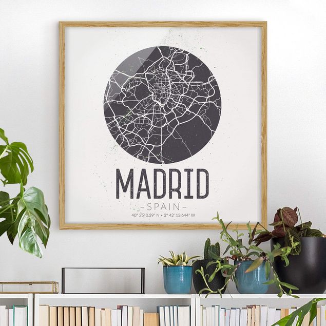 Decoración en la cocina Madrid City Map - Retro