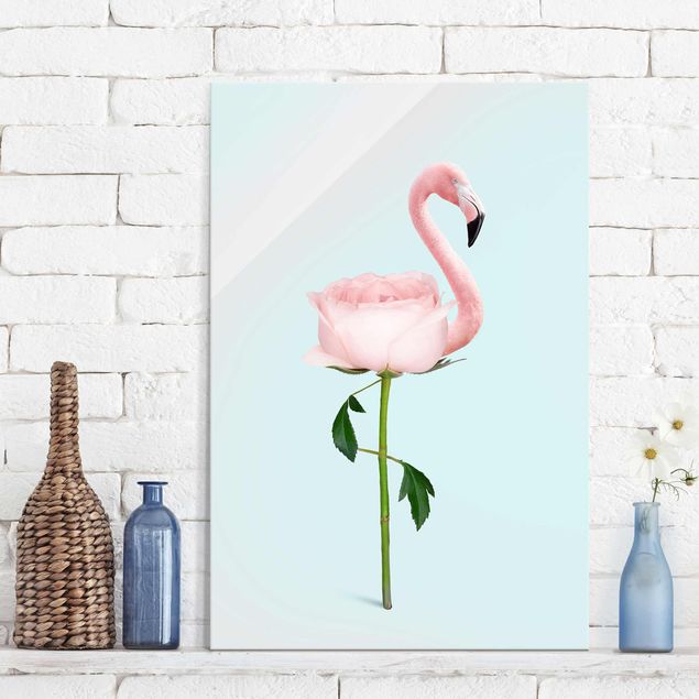 Cuadros modernos Flamingo With Rose