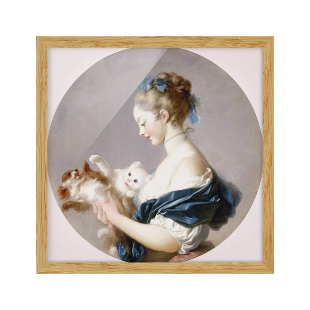 Cuadros famosos Jean Honoré Fragonard - Girl playing with a Dog and a Cat
